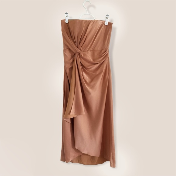 NWT A.L.C. Roya Strapless Knot-Front Midi Dress - Picture 11 of 12